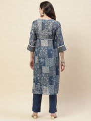 Printed Cotton Kurta With Pants