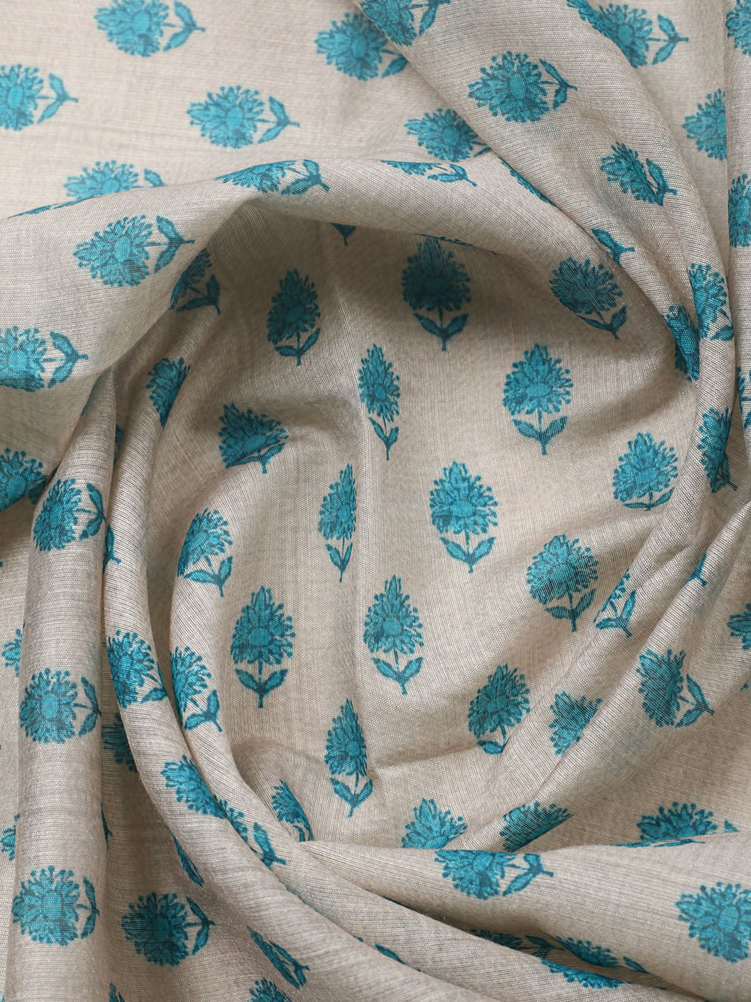 Printed Cotton Blend Unstitched Suit With Pant &amp; Dupatta