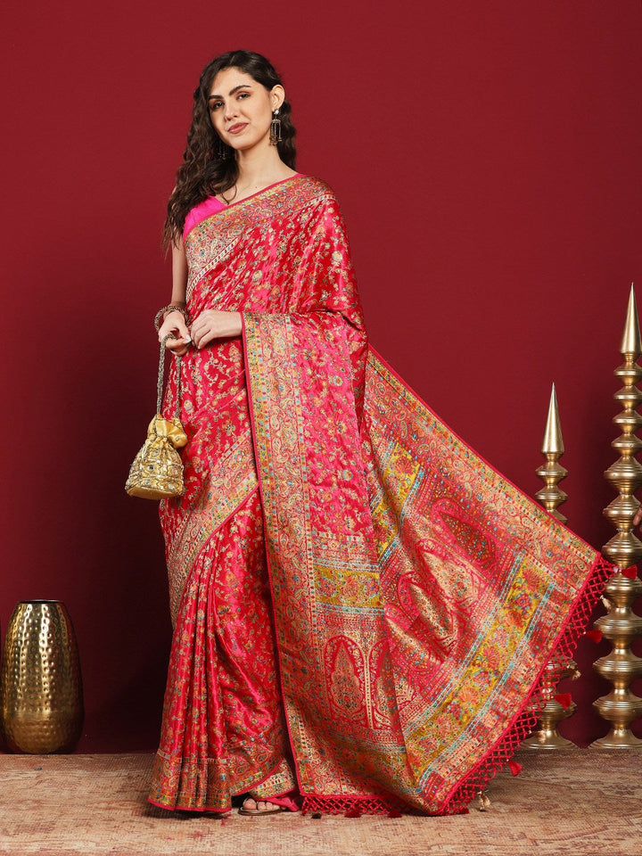 Woven Design Satin Saree