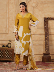 Printed Muslin Kurta With Pants & Dupatta