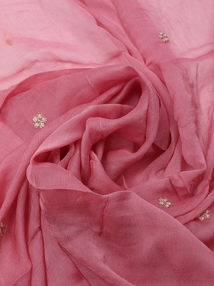 Embroidered Organza Unstitched Suit With Dupatta