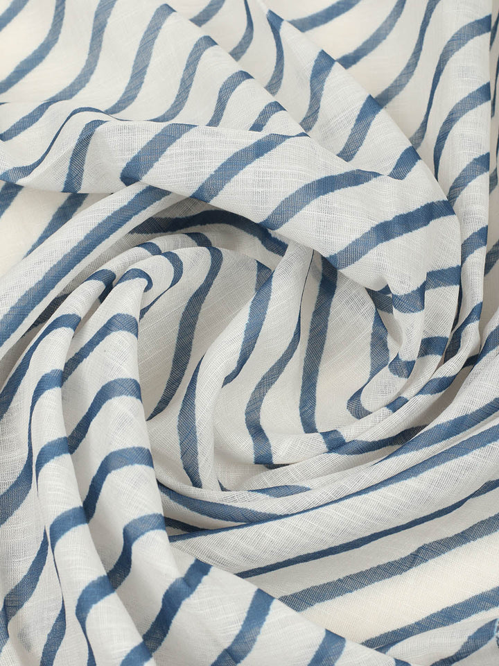 Printed Cotton Blend Unstitched Suit With Pant &amp; Dupatta
