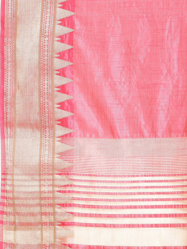 Plain Zari Border Art Silk Woven Saree