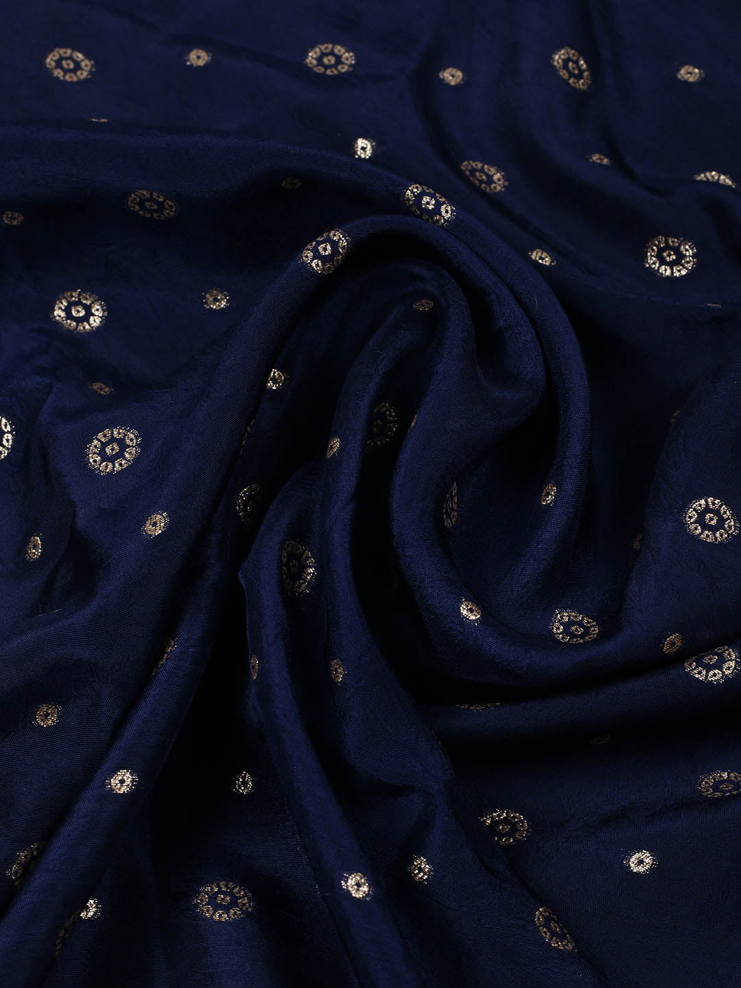 Embroidered Art Silk Unstitched Suit Piece With Dupatta
