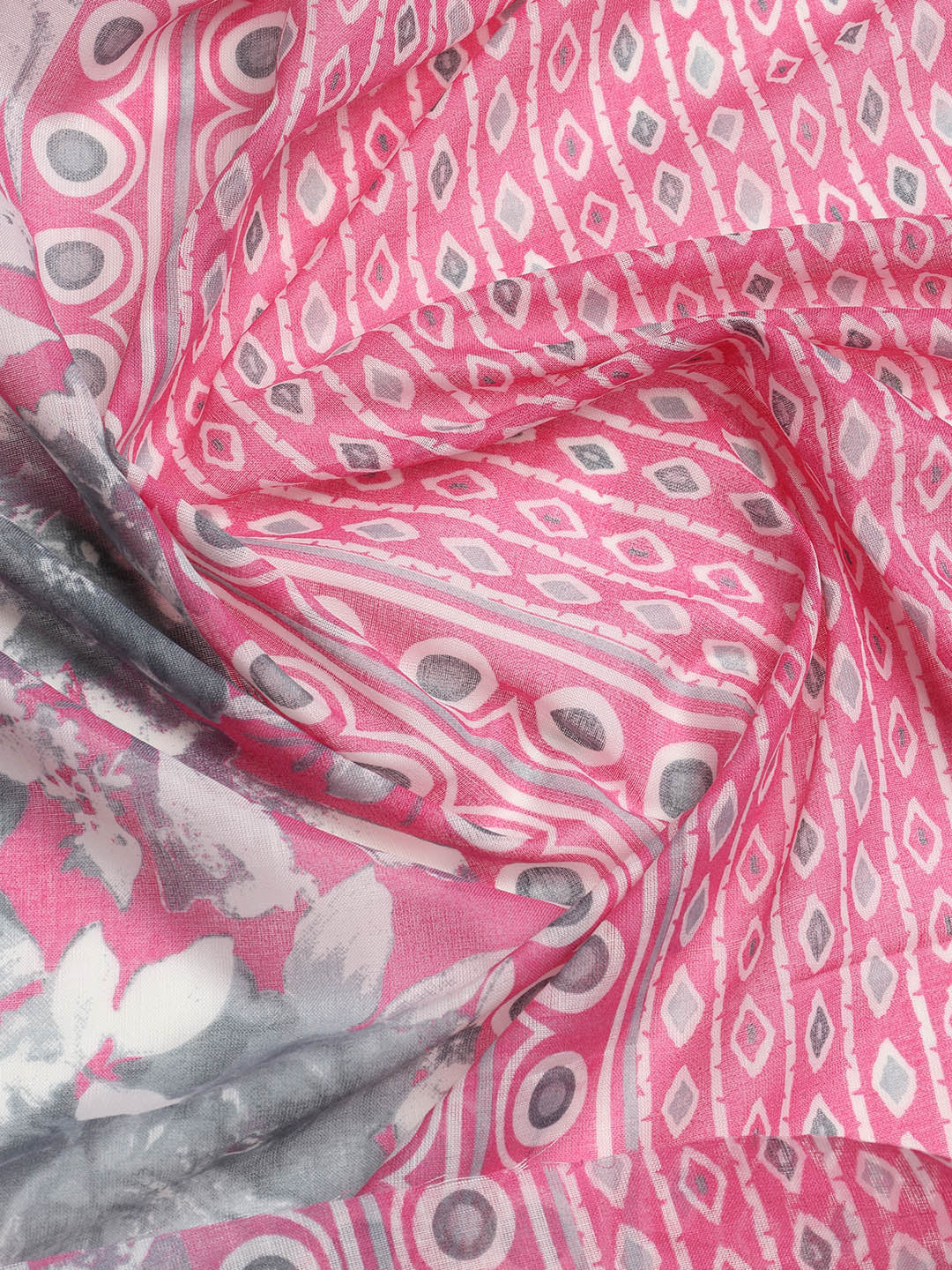 Printed Cotton Blend Unstitched Suit With Dupatta