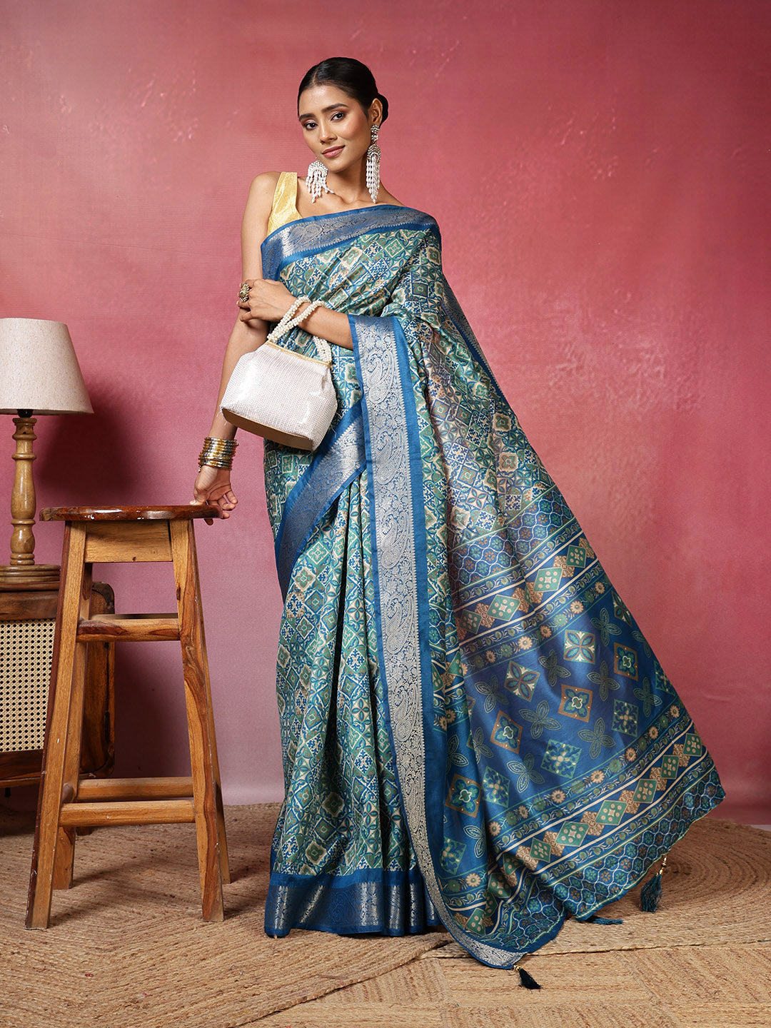 Printed Art-Tusser Saree