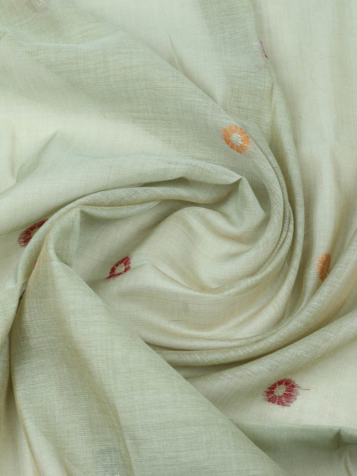 Embroidered Chanderi Unstitched Suit With Pant &amp; Dupatta