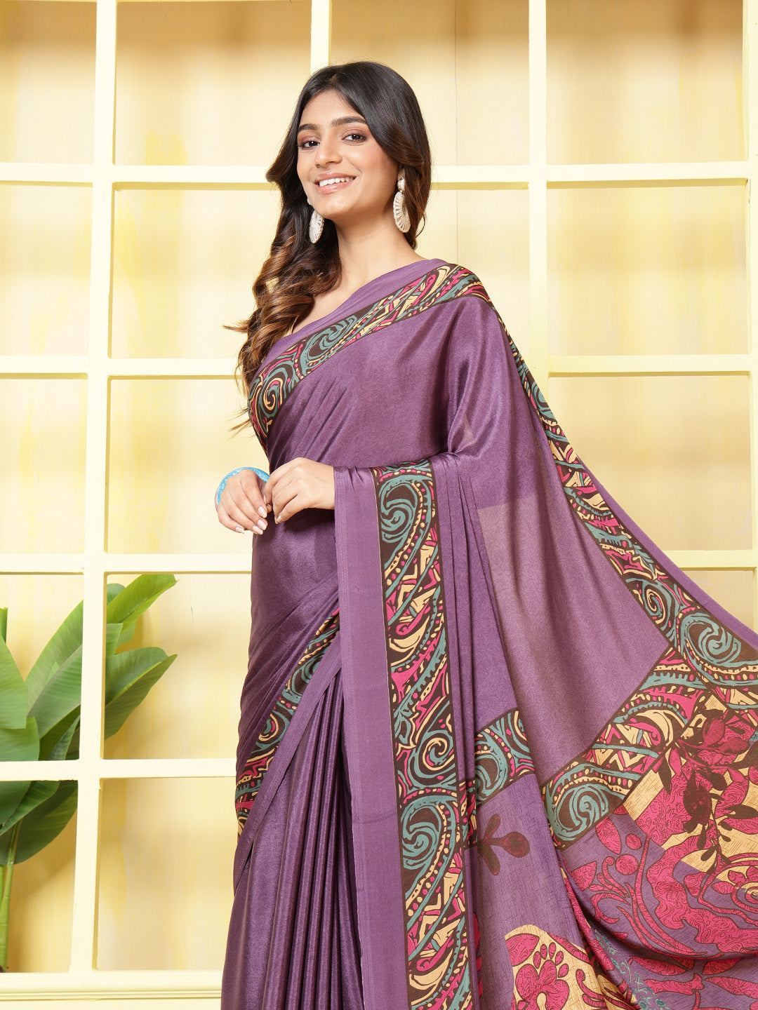 Digital Printed Crepe Saree