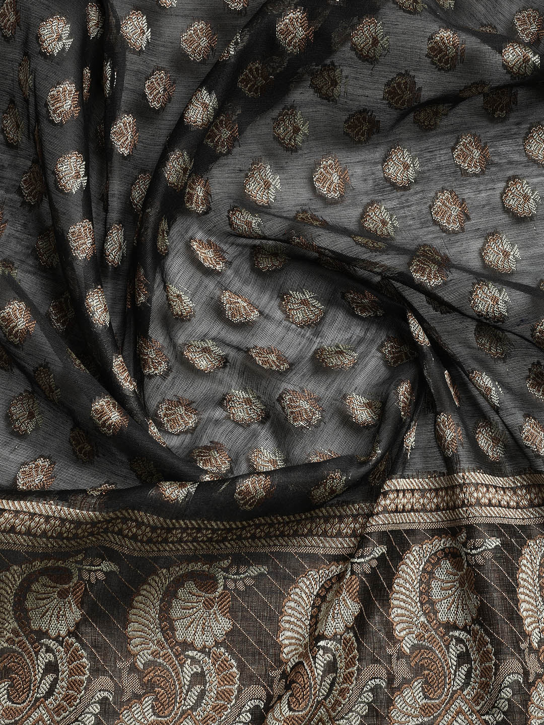 Woven Banarasi Chanderi Unstitched Suit With Dupatta