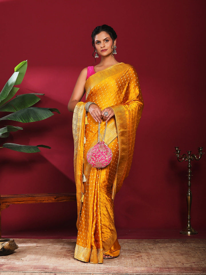 Woven Design Satin Saree