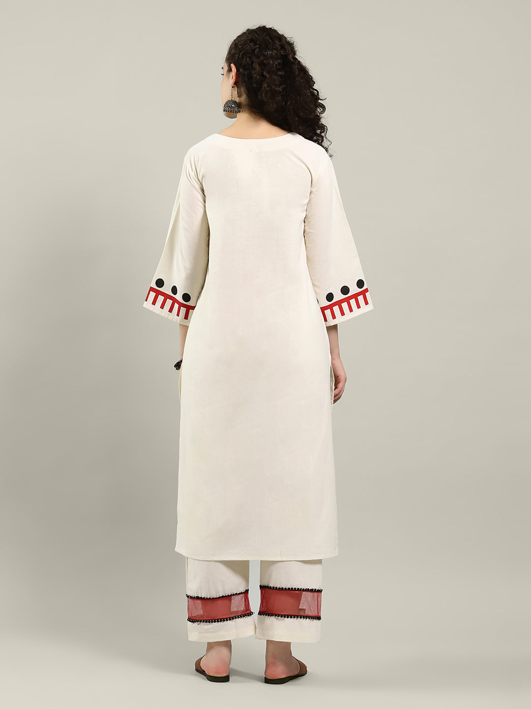 Printed Cotton Blend Kurta With Pants