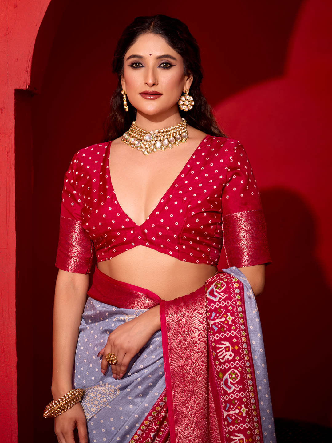 Patola Printed Art Silk Woven Saree