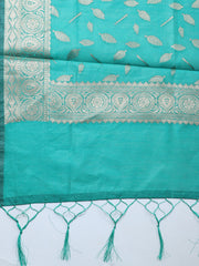 Banarasi Chanderi Unstitched Suit With Pant & Dupatta