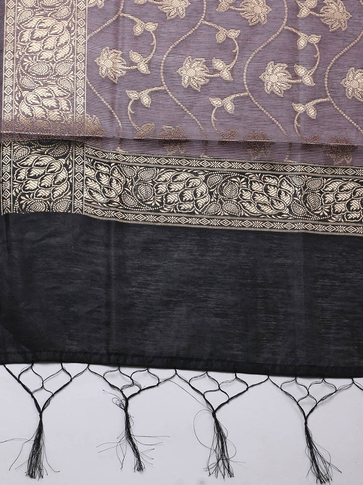 Banarasi Chanderi Unstitched Suit With Pant &amp; Dupatta