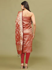 Woven Chanderi Unstitched Suit With Dupatta