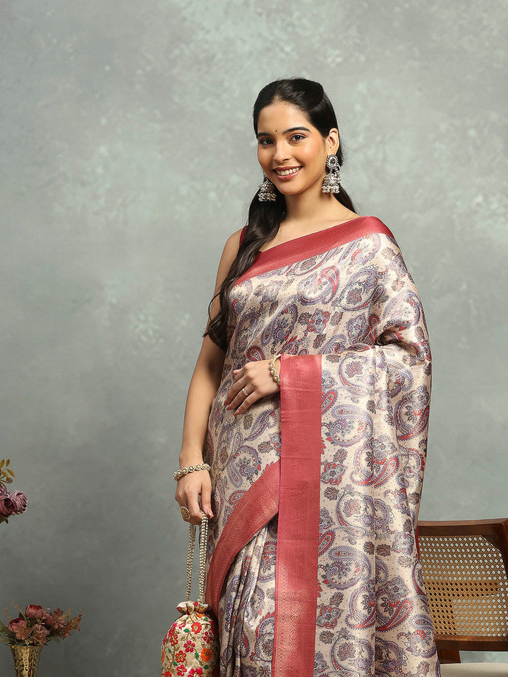 Digital Printed Art Silk Saree