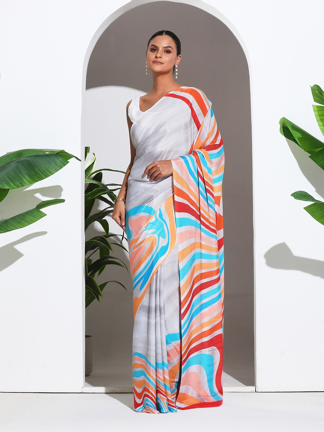 Digital Printed Crepe Saree
