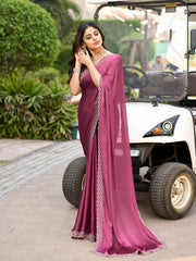 Sequins Embroidery Chiffon Saree