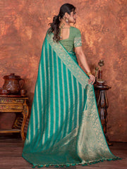 Stone Embroidery Organza Saree