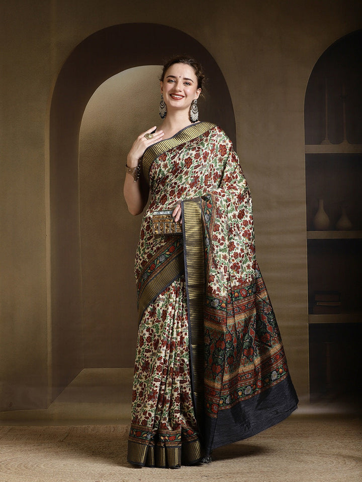 Digital Printed Art Silk Saree