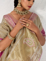 Woven Design Linen Saree