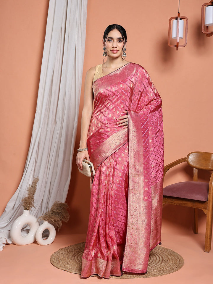 Woven Design Satin Saree