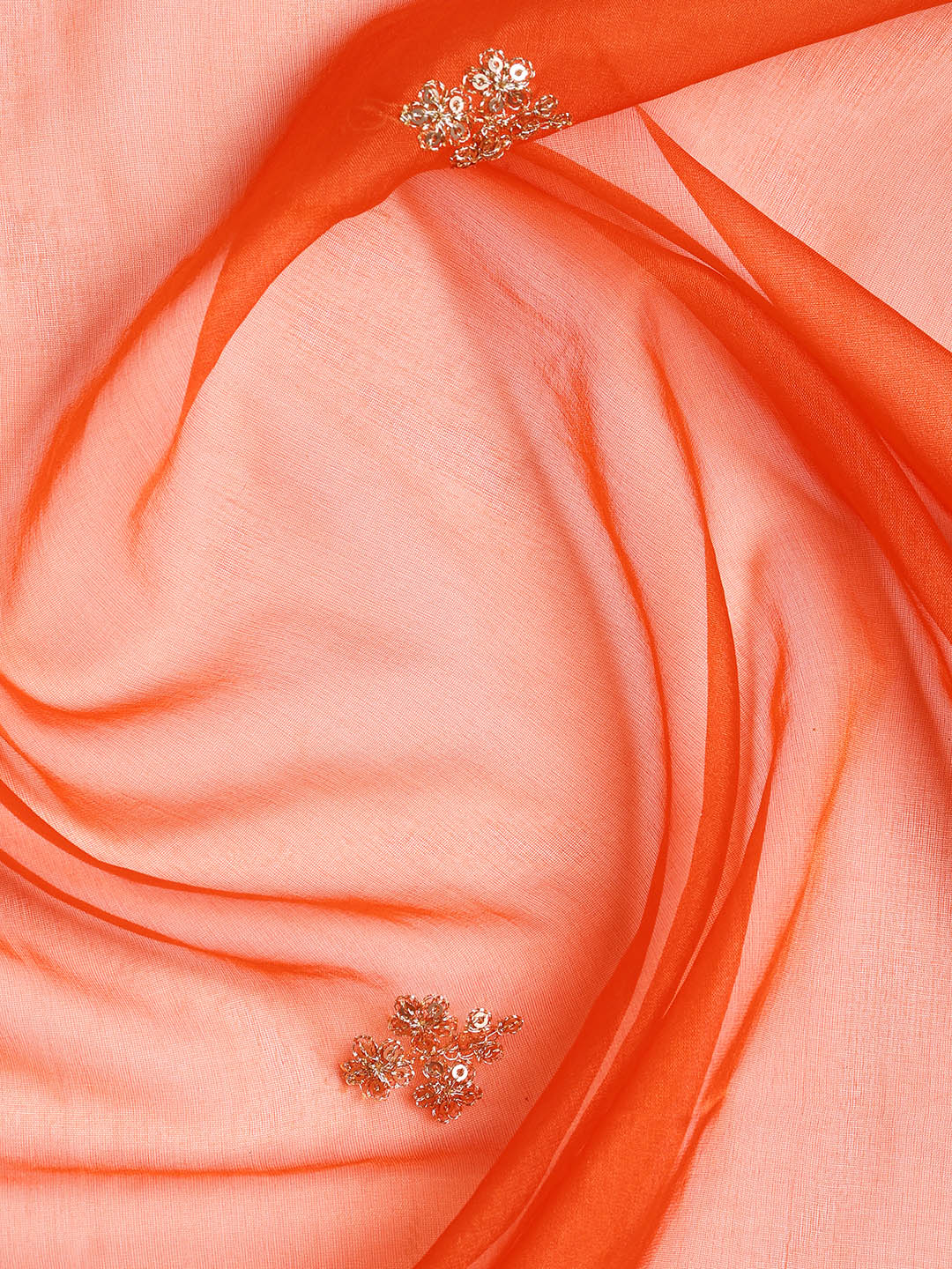 Neck Embroidered Organza Unstitched Suit With Dupatta