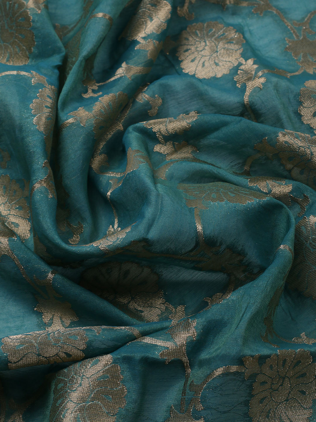 Embroidered Chanderi Unstitched Suit With Dupatta