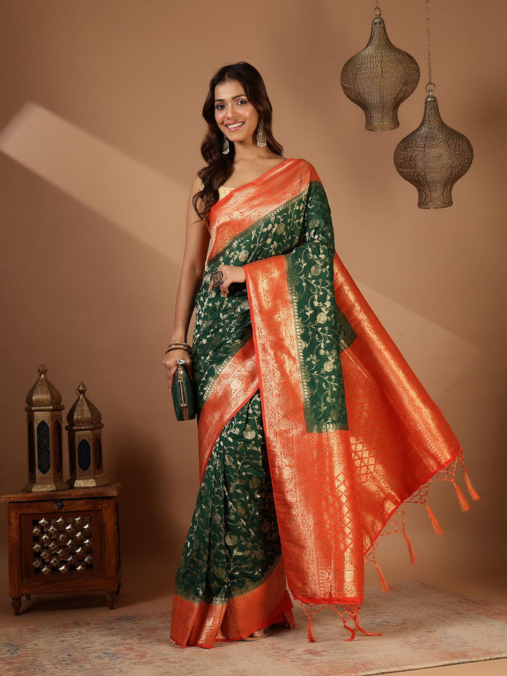 Plain Crepe Saree