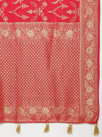 Zari Jaal Woven Satin Saree