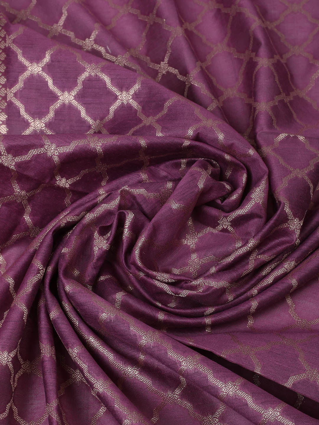 Woven Design Chanderi Unstitched Suit With Pant &amp; Dupatta