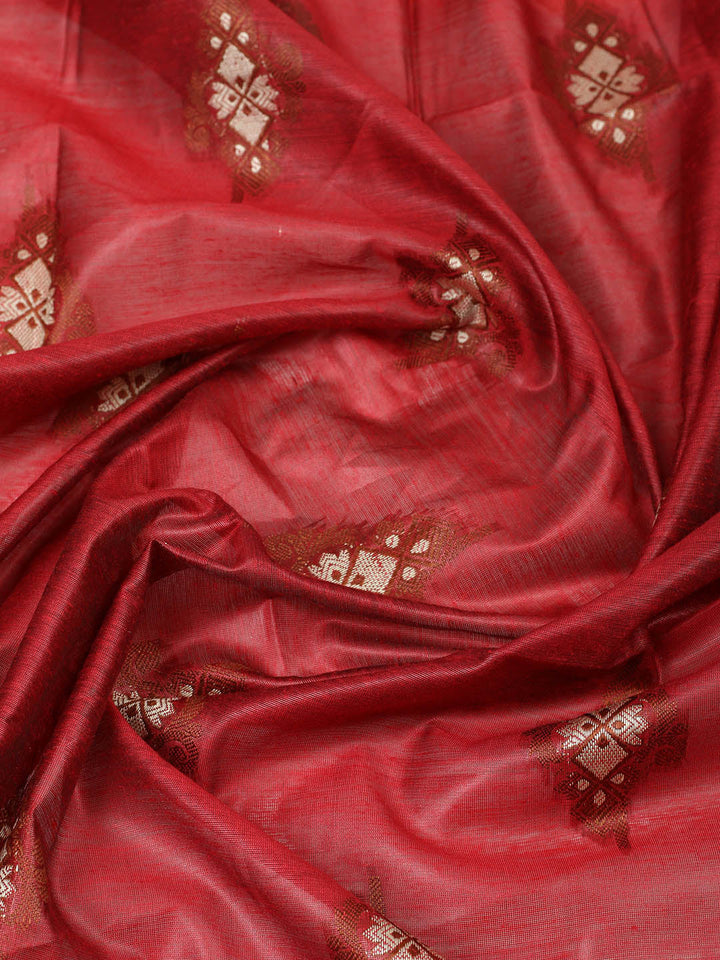 Woven Design Chanderi Unstitched Suit With Pant &amp; Dupatta