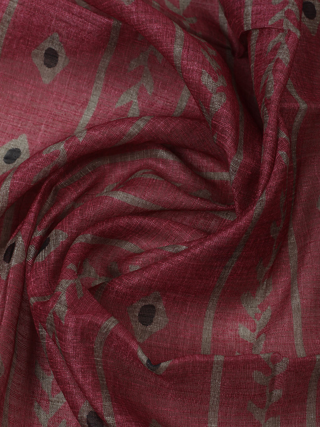 Printed Chanderi Unstitched Suit With Pant &amp; Dupatta