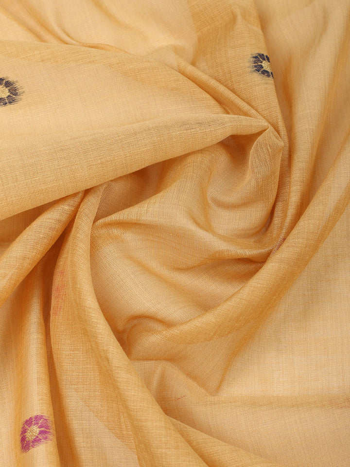 Embroidered Chanderi Unstitched Suit With Pant &amp; Dupatta