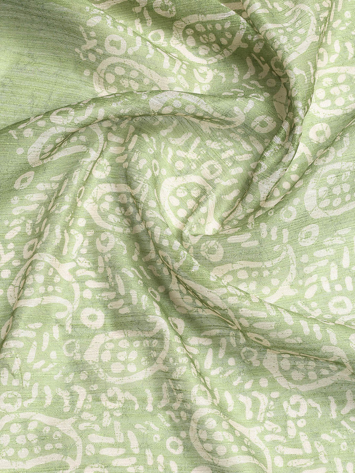 Printed Chanderi Unstitched Suit With Dupatta