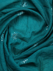 Embroidered Cotton Unstitched Suit With Pant & Dupatta