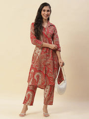 Printed Cotton Blend Kurta With Pant