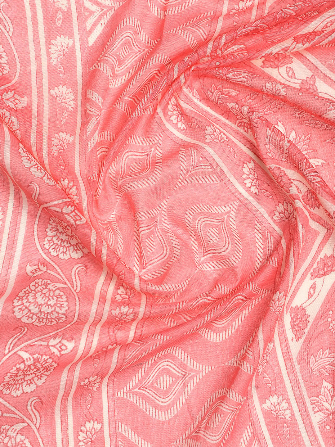 Printed Cotton Blend Unstitched Suit With Dupatta