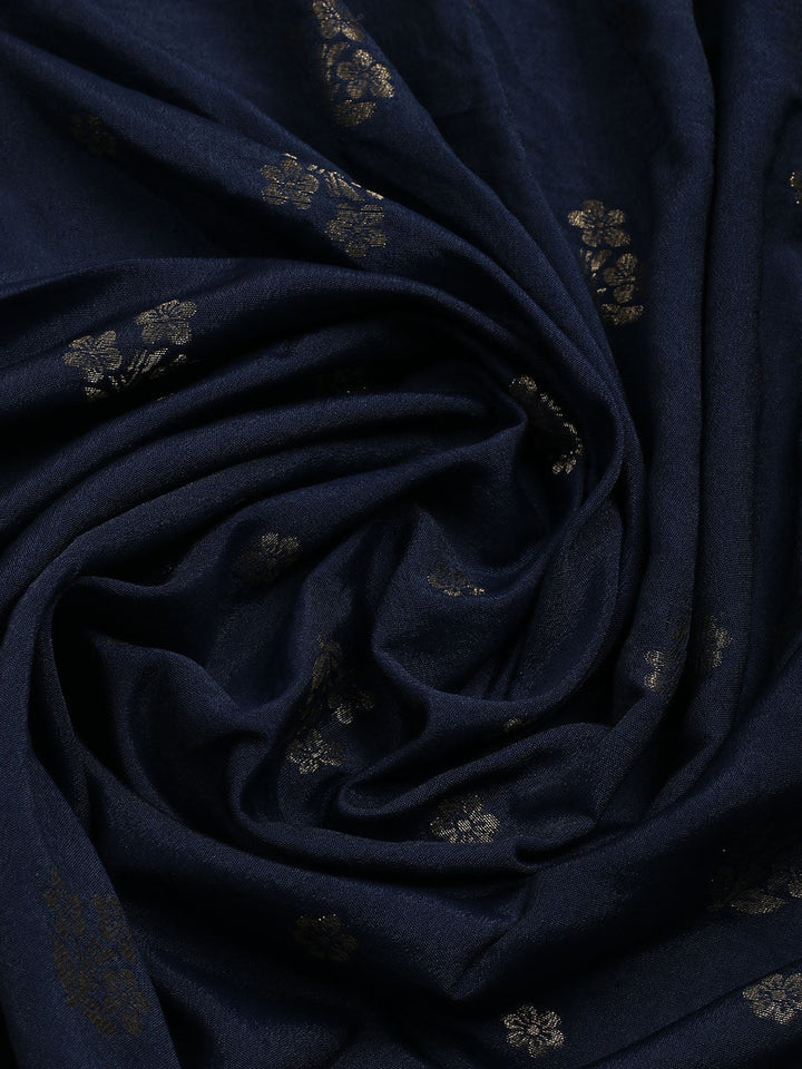 Embroidered Chanderi Unstitched Suit With Dupatta