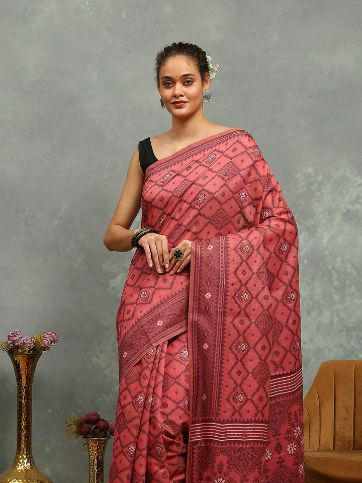 Resham Booti Woven Cotton Blend Saree