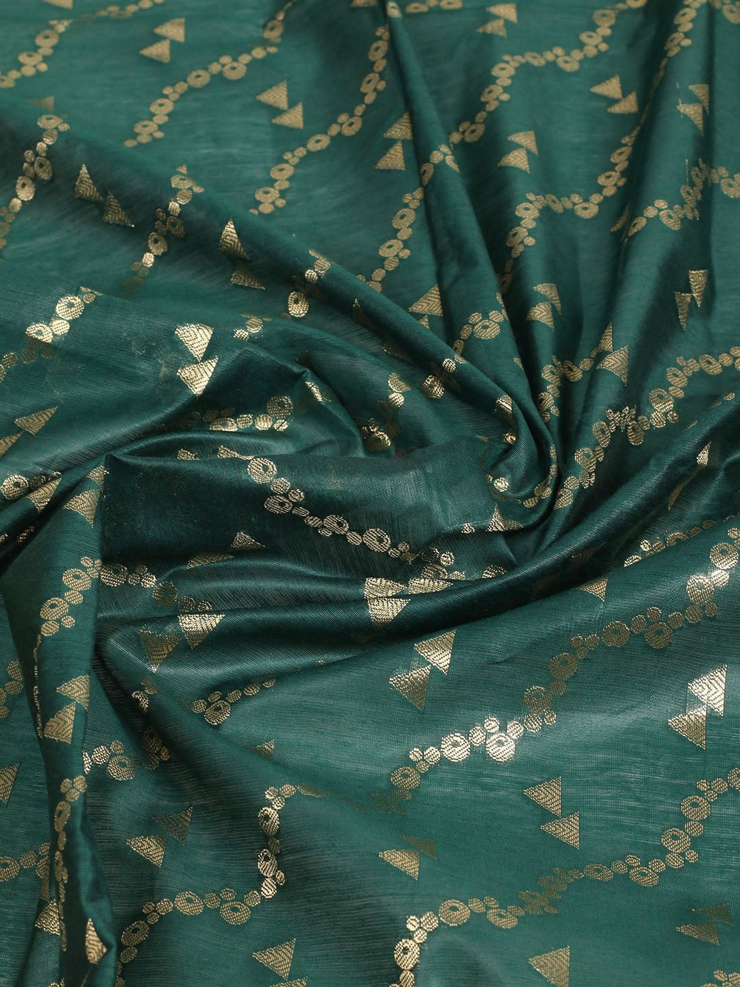 Woven Design Chanderi Unstitched Suit With Pant &amp; Dupatta