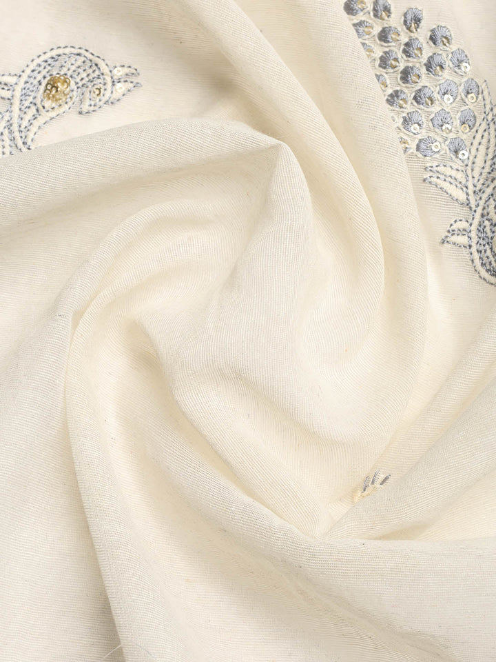 Embroidered Cotton Blend Unstitched Suit With Dupatta