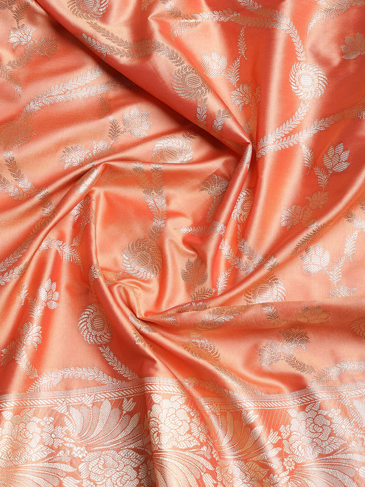 Woven Banarasi Chanderi Unstitched Suit With Dupatta