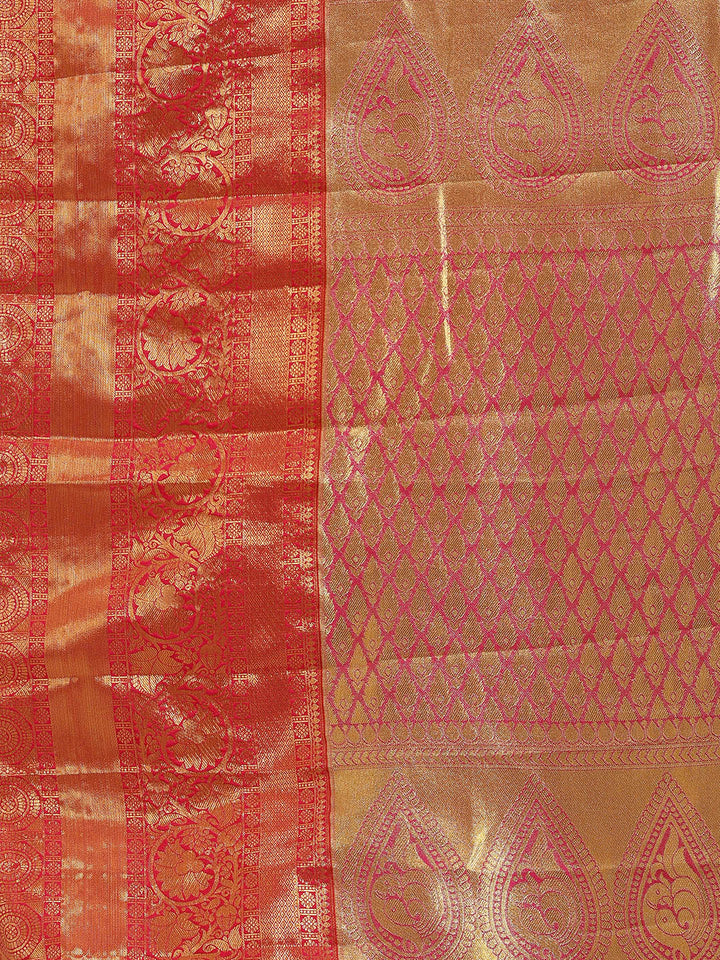 Woven Brodcade Zari Jaal Art Silk Saree