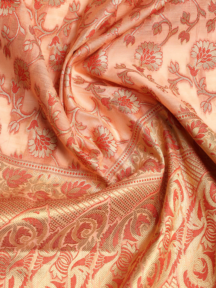 Woven Banarasi Chanderi Unstitched Suit With Dupatta