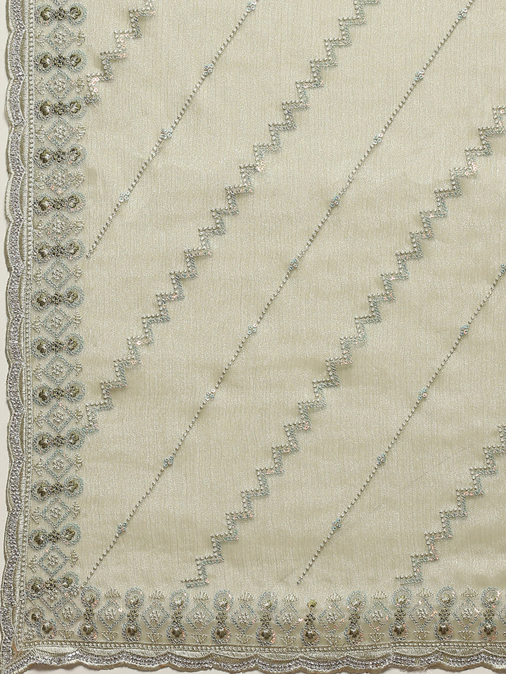 Stone Work Art Chiffon Saree