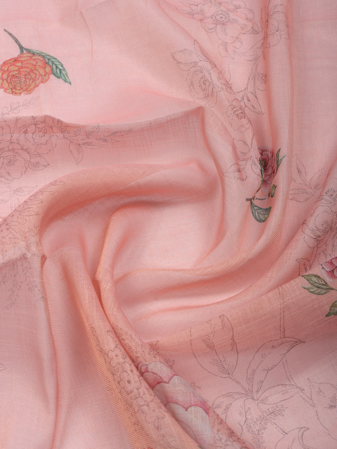 Embroidered Tissue Unstitched Suit With Pant &amp; Dupatta