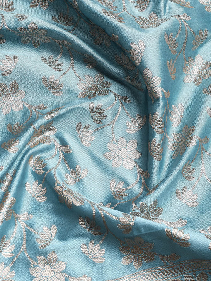 Woven Banarasi Chanderi Unstitched Suit With Dupatta