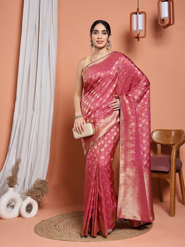 Woven Design Satin Saree