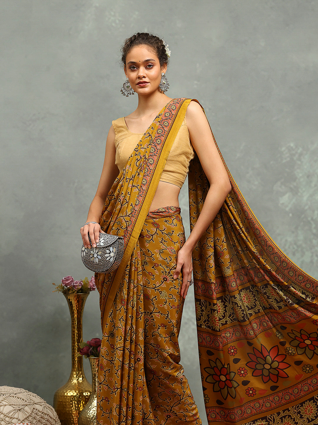 Digital Printed Crepe Saree